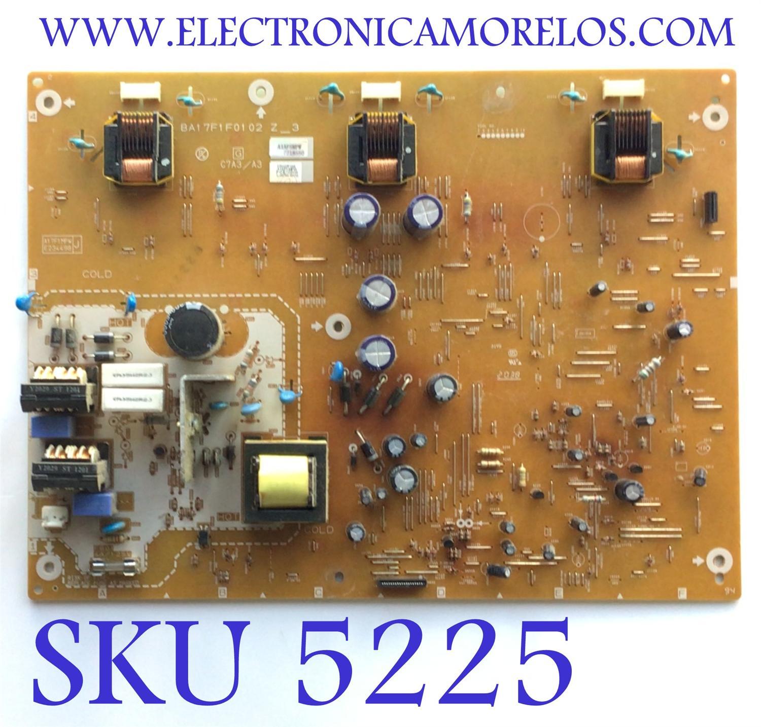FUENTE PARA TV PHILIPS / NUMERO DE PARTE A1AF5-MPW / BA17F1F0102 / A1AF5MPW / 1218550 / 120222P19A / E7218550 / L:20760-16158 / MODELO LC320EM2